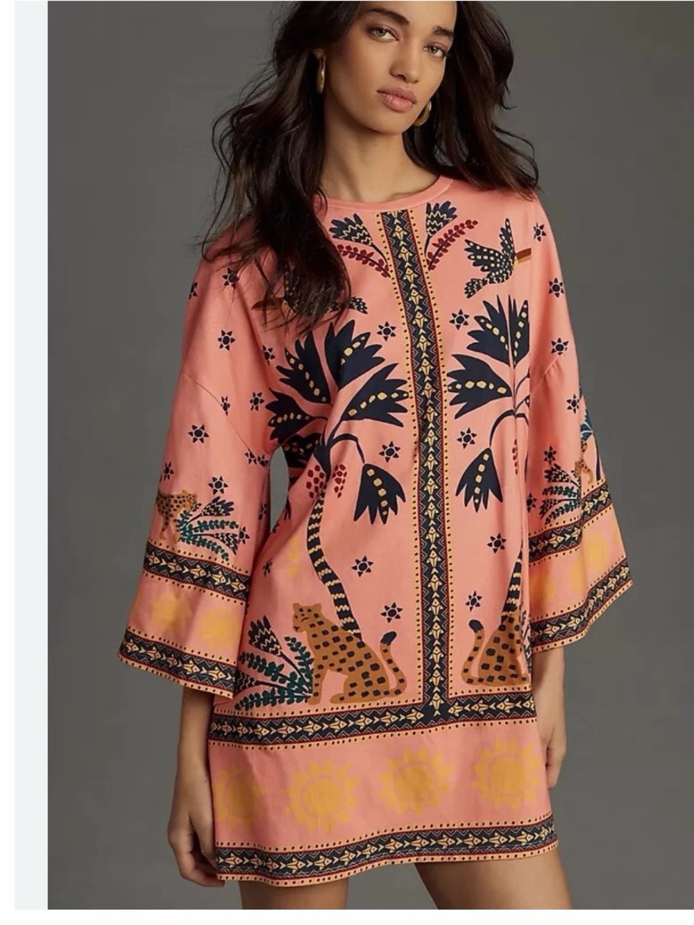 Anthropologie farm rio  Printed shirt mini dress size small